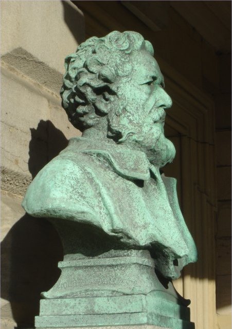 Philip James Bailey, right side view of bust