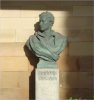 Click to enlarge: Lord Byron, head on view of bust and plinth