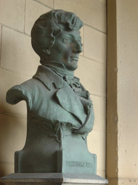 Henry Kirke White, right side view of bust