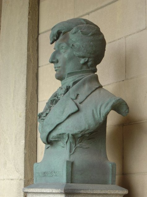 Henry Kirke White, left side view of bust