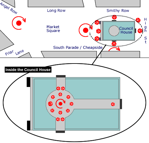 Map of the Market Square and Council House