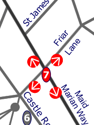 Area map, Maid Marian Way